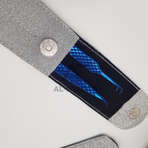 Prix de gros 45 et 90 Degrés Angle Plasma Bleu Couleur Extension de Cils Pince À Épiler En Acier Inoxydable Logo Personnalisé - Product Image 6