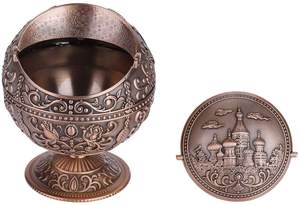 Vintage Copper Embossed <b>Ashtray</b> With Matte Finished Metal Design and Custom Lid Perfect for Home Decor and Smoking Accessories - Product Image 6