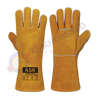 Gants de soudage résistants à la chaleur en aramide et cuir de vachette, doublure en coton, ignifuges, gants de sécurité industrielle certifiés CE pour MIG