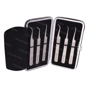 ดอกไม้บรรจุกรณียืดหยุ่นถือสำหรับ6แหนบแบกกรณีฉลากส่วนตัวในสีเงิน,ขนตาขยายแหนบกรณี - Product Image 1