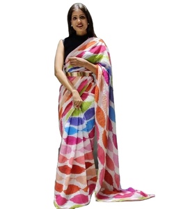 Ethnic Vintage Style Sari Party and Wedding Wear Saree Stitched Cotton Silk with Stone Work Festival Wear for Adults - Product Image 1