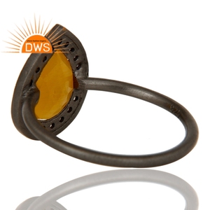 Pierre de lune naturelle en topaze naturelle, anneau d'empilage, bijoux en pierre précieuse, plaqué argent Sterling, Rhodium, fabrication - Product Image 3