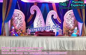 Asian Sangeet <b>Stage</b> Paisley Decoration USA Wedding Mehndi <b>Stage</b> <b>Props</b> Decor Stylish Wedding Mehndi Sangeet <b>Stage</b> Set - Product Image 6