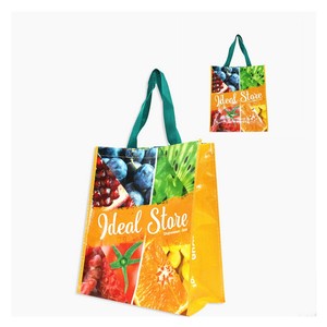 Bolsas de compras tejidas de PP laminadas ecológicas impresas personalizadas con patrones de pantalla Diseño mejorado con dibujos animados - Product Image 1