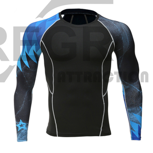 Protector de sarpullido mma de compresión, manga larga, estampado por sublimación, diseño OEM - Product Image 1