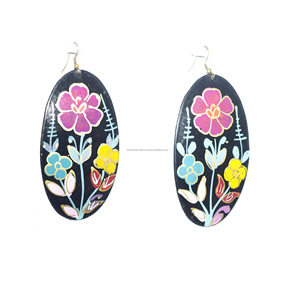 Pendientes Colgantes de Metal Pintados a Mano, Diseño Étnico, Joyería de Moda, Joyería Festiva, Cadena, Dropshipping, Joyería de Moda - Product Image 5