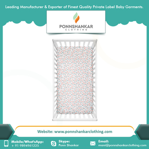 Prix de gros Beau Design Imprimé Mousseline Personnalisé 100% Coton Bébé Drap housse - Product Image 4