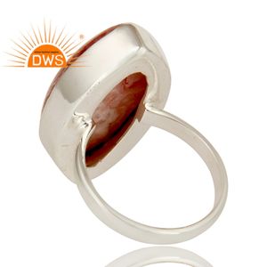 Classic Collection Rhodochrosite Gemstone Bezel Set Statement <b>Ring</b> Wholesale Sterling <b>Silver</b> <b>Chunky</b> <b>Ring</b> Jewelry - Product Image 3