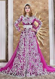 Elegante hermoso vestido de novia caftán marroquí con bordado pesado Elegante ropa de novia tradicional para celebraciones 2025 - Product Image 2