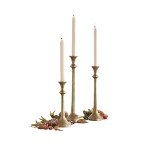 Lot de 3 bougeoirs de tailles différentes avec un design fabuleux en laiton couleur or du meilleur exportateur en Inde - Product Image 4