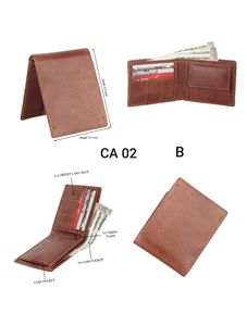 กระเป๋าสตางค์หนังแท้สีน้ำตาลคุณภาพสูงสำหรับผู้ชายกระเป๋าสตางค์หนังแท้สำหรับผู้ชาย - Product Image 4