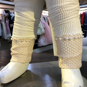 Pantalon en velours côtelé, 3 pièces, pour femme, robe de couleur blanche, design étonnant, pour la saison d'hiver, nouvelle collection - Product Image 6