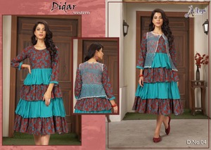 Tissu à imprimés numériques pour femmes, Kurtis avec filet doux, combinaison de couleurs assorties à contrastées, prix de gros, - Product Image 5