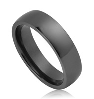 Anneaux simples en zirconium noir vierges pour incrustation