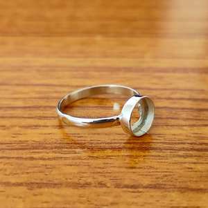 Anillo de Plata de Ley 925 con bisel redondo de 13 MM, joyería fina lisa, con piezas en blanco - Product Image 2