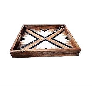 Plateau de service en bois de manguier de qualité supérieure avec poignée découpée 38x23x5 CM certifié EPCH pour hôtels et restaurants en Inde - Product Image 2