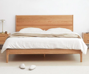 เฟอร์นิเจอร์ห้องนอนที่ทันสมัยยุโรปเตียงไม้เนื้อแข็งกรอบเตียงหนังเตียงฝรั่งเศส - Product Image 2