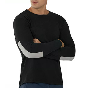 T-shirts à manches longues en coton 100% pour hommes, col rond, tendance été 2021, vente chaude, OEM, t-shirts pour hommes écologiques - Product Image 2