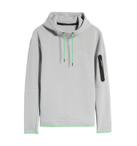 Sweat à capuche homme en polyester/coton, coupe oversize, broderie personnalisée, technique de gonflage en molleton, poche 3D, uni, hiver - Product Image 1