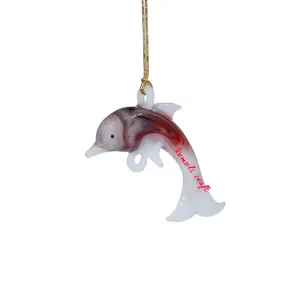 חדש טרנדי דגי זכוכית קישוט דולפין צלמיות קישוטי חג המולד