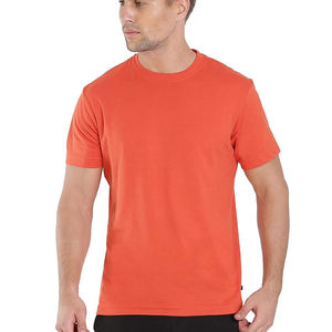 T-shirt orange grande taille pour homme Pull coupe ajustée respirant en coton polyester confortable et élégant - Product Image 1