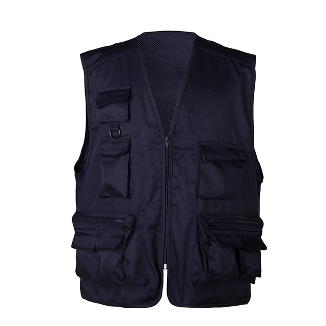 Multi-purpose Top Quality Reporter Travel Hunting Vest Men Cotton Sleeveless Multi Pocket Shooting Vest by Canleo International