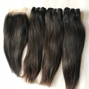 หนังกำพร้าดิบเต็มชิดผมดิบ18A 12A คู่วาดเวอร์จินบราซิลนามสกุลผมมนุษย์จากอินเดีย - Product Image 1