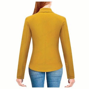 เสื้อโค้ทหนังสำหรับผู้หญิงสไตล์เกาหลี,เสื้อแจ็คเก็ตสำหรับปัดฝุ่นหนังอิตาลีคอกลมดีไซน์เกาหลีสำหรับผู้หญิง - Product Image 3