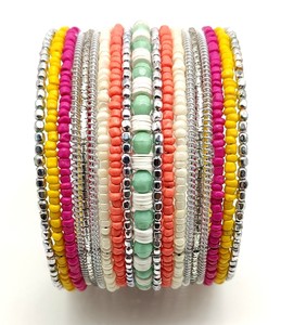 Brazalete con apertura Vintage bohemio para mujer, pulsera de cuentas de semilla hecha a mano, accesorios de moda de la India - Product Image 6