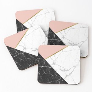 Cena Fiesta Vajilla Decoración Mármol Té Posavasos Mármol Juego de posavasos Té Café Cerveza Taza Cubierta Posavasos Juego de 4 - Product Image 1