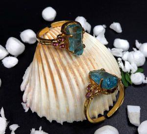 Anillo de Plata de Ley 925 chapado en oro Unisex, joyería personalizada hecha a mano, con perla de Esmeralda, Gema ajustable abierta, hecho a la moda - Product Image 3