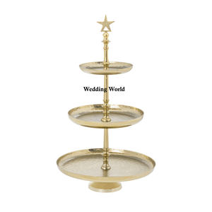 Support à gâteau en métal à deux niveaux Qualité supérieure Porte-gâteau fantaisie fait à la main Meilleure qualité Classique Élégant Nouveau support à gâteau en métal - Product Image 3