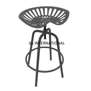 Taburete de café, silla hecha a mano con revestimiento de metal negro de hierro, taburete Vintage Industrial para sala de estar, taburetes de jardín para el hogar y el jardín - Product Image 1
