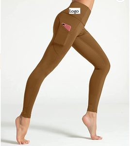 Mallas de Yoga de cintura alta para mujer, pantalones de Yoga elásticos de 4 vías con 3 bolsillos y Control de barriga para correr - Product Image 3
