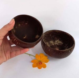 ได้รับการออกแบบ CRAVED กะลามะพร้าวชามสลัดสมูทตี้ชามด้วยช้อนไม้มีดส้อมจากเวียดนาม - Product Image 5