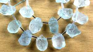 Pierre d'aigue-marine naturelle brute de forme inégale, fabrication de bijoux rugueux, Collection de pierres bleues, coupe de Style, 21 pièces - Product Image 2