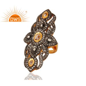 18k Gold Plated Jewelry For Women Supplier <b>925</b> <b>Silver</b> <b>Ring</b> Multi Tourmaline CZ Gemstone Statement <b>Ring</b> Jewelry - Product Image 2