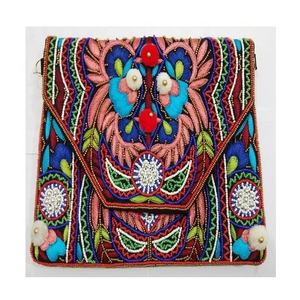 กระเป๋าคลัทช์สำหรับงานปาร์ตี้ริมชายหาด สไตล์ยุโรป ดีไซน์ยิปซี ผ้าทอมือวินเทจ ประดับลูกปัด เป็นมิตรกับสิ่งแวดล้อม หลายสี ขายส่ง - Product Image 3