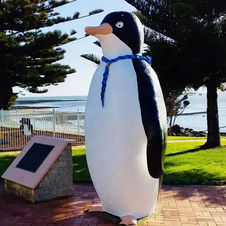 en plein air jardin décoration vie taille haute qualité blanc fibre de  verre pingouin sculpture