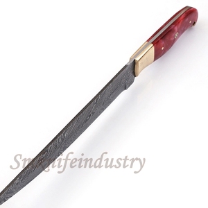 New Custom Hand Forged Damascus Fillet Fishing knife With leather Sheath cover (smk1598) - Product Image 3