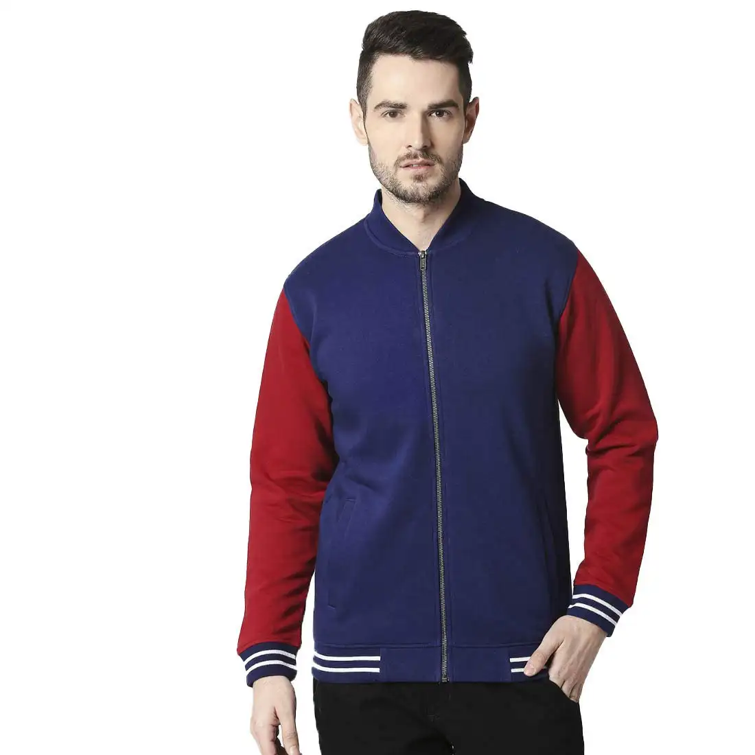 Venta al por mayor chaquetas de cuero en blanco apliques bordados hombres chaqueta de bombardero de béisbol No hay opiniones todavía