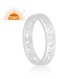 925 Fine Sterling Silver Handmade Rising Moon Band <b>Ring</b> For Women Silver Jewelry Manufacturer - Product Image 3