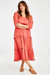 Vestido largo de manga larga con escote triangular, novedad, 2021 - Product Image 5