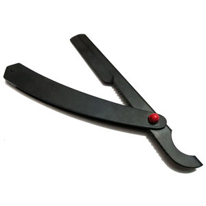 Maquinilla de afeitar recta plegable de acero inoxidable Borde de peluquero Característica DE SEGURIDAD Práctico cuchillo de afeitar plegable - Product Image 4