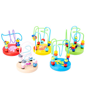 Giocattoli Educativi in Legno per <span class=keywords><strong>Bambini</strong></span>, Mini Perline Rotonde Creative, Gioco di Perline con Animali, Regali per <span class=keywords><strong>Bambini</strong></span> - Product Image 1