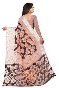 Lo último Festival Wear Rosa Estampado Satén Saree Étnico - Product Image 3