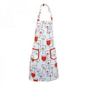 100% Organic Cotton 220 GSM Weight Adjustable Straps Women <b>Cooking</b> Pinafore GOTS Certified Kitchen <b>Apron</b> with Prints from India - Product Image 1