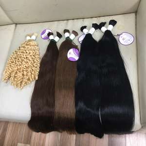 Extensiones de cabello humano 100 natural sin procesar, pelo liso peruano a granel con cutícula virgen - Product Image 6