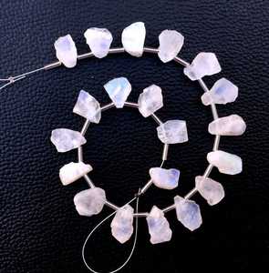 Piedra lunar arcoíris Natural de 1 hebra de alta calidad, azul llamativo, 20 piezas, taladro lateral superior, piedra preciosa áspera sin tratar - Product Image 5