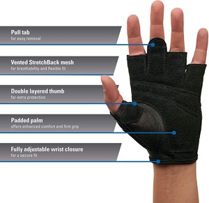 Gants d'entrainement et de sport pour femmes, avec maille au dos extensible et double épaisseur de cuir, bon marché, directement depuis les fabricants, - Product Image 3